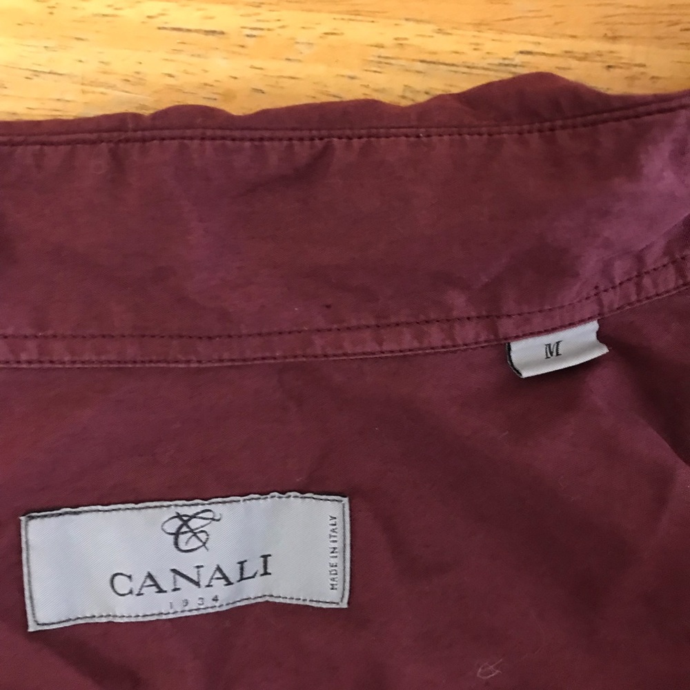 Burgundy Canali 1934 sport shirt